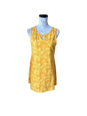 Nuu Muu Womens Keyhole Dress Athleisure Yellow Stretchy Large